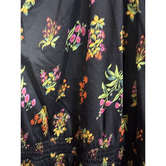ModCloth Black Floral Flutter Sleeve Midi Dress 4X‎ - Picture 4 of 5